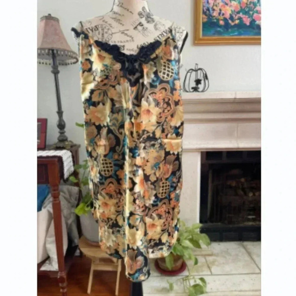 VTG 1980's Inner Most Night Gown Robe Set Floral Satin Silky Romantic Cottagcore - Picture 6 of 16